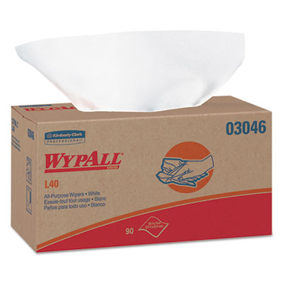 WypAll® L40 Towels, POP-UP Box, White, 10 4/5 x 10, 90/Box, 9 Boxes/Carton Towels & Wipes-Shop Towels and Rags - Office Ready