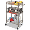 Alera® Three-Tier Wire Cart with Basket, 28w x 16d x 39h, Black Anthracite Carts & Stands-Utility Cart - Office Ready
