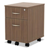 Alera® Valencia™ Series Mobile Box/File Pedestal, Left/Right, 2-Drawers: Box/File, Legal/Letter, Modern Walnut, 15.88" x 19.13" x 22.88" File Cabinets-Vertical Pedestal - Office Ready