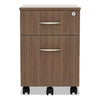 Alera® Valencia™ Series Mobile Box/File Pedestal, Left/Right, 2-Drawers: Box/File, Legal/Letter, Modern Walnut, 15.88" x 19.13" x 22.88" File Cabinets-Vertical Pedestal - Office Ready