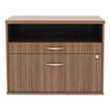 Alera® Open Office Desk Series Low File Cabinet Credenza, 2-Drawer: Pencil/File, Legal/Letter, 1 Shelf,Walnut,29.5x19.13x22.88 File Cabinets-Lateral Pedestal - Office Ready