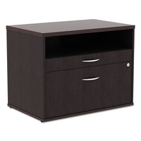 Alera® Open Office Desk Series Low File Cabinet Credenza, 2-Drawer: Pencil/File,Legal/Letter,1 Shelf,Espresso,29.5x19.13x22.88 File Cabinets-Lateral Pedestal - Office Ready