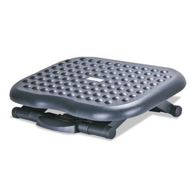 Alera® Relaxing Adjustable Footrest, 13.75w x 17.75d x 4.5 to 6.75h, Black Footrests - Office Ready