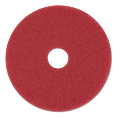 Boardwalk® Buffing Floor Pads, 12" Diameter, Red, 5/Carton
