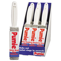 Pumie® Toilet Bowl Ring Remover, 1.25 x 5, Gray, 6/Carton Scouring Pads/Sticks-Pad - Office Ready