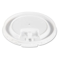 Dart® Lift Back & Lock Tab Cup Lids For Trophy® Insulated Thin-Wall Foam Hot/Cold Cups, Fits 10 oz Trophy Cups, White, 2,000/Carton Cup Lids-Hot Cup - Office Ready