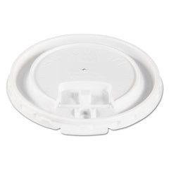 Dart® Lift Back & Lock Tab Cup Lids For Trophy® Insulated Thin-Wall Foam Hot/Cold Cups, Fits 10 oz Trophy Cups, White, 2,000/Carton