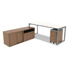 Alera® Valencia™ Series Mobile Box/File Pedestal, Left/Right, 2-Drawers: Box/File, Legal/Letter, Modern Walnut, 15.88" x 19.13" x 22.88" File Cabinets-Vertical Pedestal - Office Ready