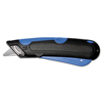 COSCO Easycut™ Self-Retracting Cutter, Black/Blue Knives-Retractable Utility/Box Cutter - Office Ready