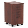 Alera® Valencia™ Series Mobile Box/Box/File Pedestal File, Left/Right, 3-Drawer: Box/Box/File, Legal/Letter, Cherry, 15.88" x 20.5" x 28.38" File Cabinets-Vertical Pedestal - Office Ready