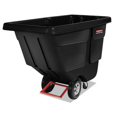 Rubbermaid® Commercial BRUTE® Rotomolded Tilt Truck, 202 gal, 450 lb Capacity, Plastic, Black Hoppers & Tilt Truck Waste Receptacles - Office Ready
