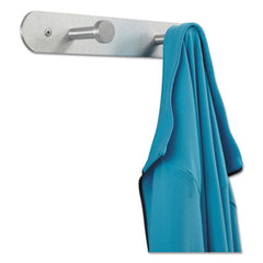 Safco® Nail Head Metal Coat Hooks, Two Hooks, Metal, 12w x 2.75d x 2h, Satin