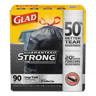 Glad® Drawstring Large Trash Bags, 30 gal, 1.05 mil, 30