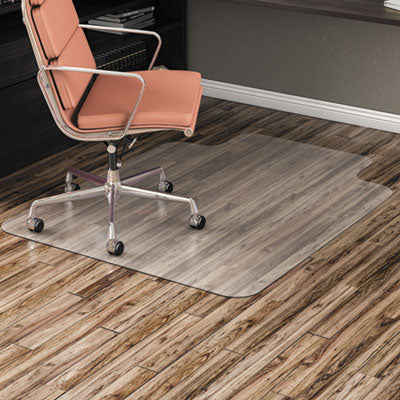Alera® Non-Studded Chair Mat for Hard Floor, 45 x 53, Wide Lipped, Clear Mats-Chair Mat - Office Ready