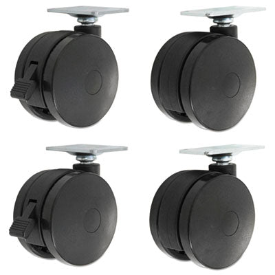 Alera® Casters for Height-Adjustable Table Bases, Black, 4/Set Casters & Glides-Office Furniture Casters - Office Ready