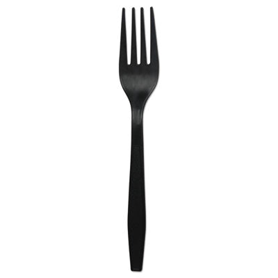 Boardwalk® Heavyweight Polypropylene Cutlery, Fork, Black, 1000/Carton - Office Ready