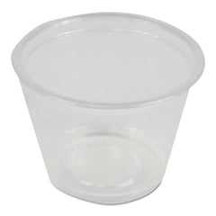Boardwalk® Soufflé/Portion Cups, 1 oz, Polypropylene, Clear, 20 Cups/Sleeve, 125 Sleeves/Carton