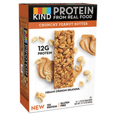 KIND Protein Bars, Crunchy Peanut Butter, 1.76 oz, 12/Pack