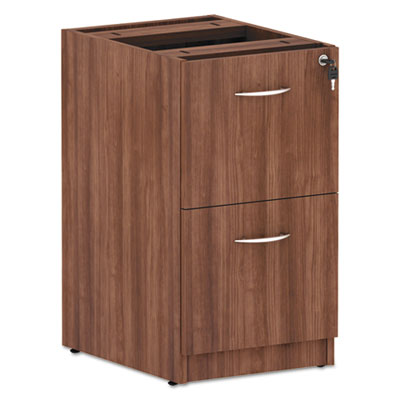 Alera® Valencia™ Series File/File Full Pedestal File, Left/Right, 2 Legal/Letter-Size File Drawers, Modern Walnut, 15.63