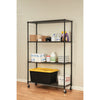 Alera® NSF Certified 4-Shelf Wire Shelving Kit with Casters, 48w x 18d x 72h, Black Shelving Units-Multiuse Shelving-Open - Office Ready