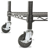 Alera® NSF Certified 4-Shelf Wire Shelving Kit with Casters, 48w x 18d x 72h, Black Shelving Units-Multiuse Shelving-Open - Office Ready