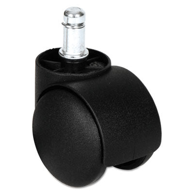 Alera® Dual Wheel Hooded Casters, Grip Ring Type B Stem, 1.5