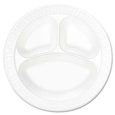 Dart® Concorde® Non-Laminated Foam Dinnerware, 3-Compartment, 10.25