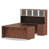 Alera® Valencia™ Series Bow Front Desk Shell, 71" x 41.38" x 29.63", Modern Walnut Desks-Desk Shells - Office Ready