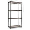 Alera® NSF Certified Industrial Heavy-Duty Wire Shelving Starter Kit, 36w x 18d x 72h, Black Shelving Units-Multiuse Shelving-Open - Office Ready