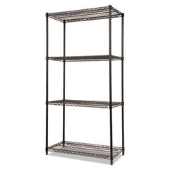 Alera® NSF Certified Industrial Heavy-Duty Wire Shelving Starter Kit, 36w x 18d x 72h, Black