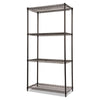 Alera® NSF Certified Industrial Heavy-Duty Wire Shelving Starter Kit, 36w x 18d x 72h, Black Shelving Units-Multiuse Shelving-Open - Office Ready