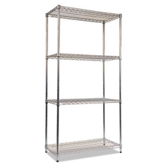 Alera® NSF Certified Industrial Heavy-Duty Wire Shelving Starter Kit, 36w x 18d x 72h, Silver