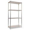 Alera® NSF Certified Industrial Heavy-Duty Wire Shelving Starter Kit, 36w x 18d x 72h, Silver Shelving Units-Multiuse Shelving-Open - Office Ready