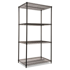Alera® NSF Certified Industrial Heavy-Duty Wire Shelving Starter Kit, 36w x 24d x 72h, Black
