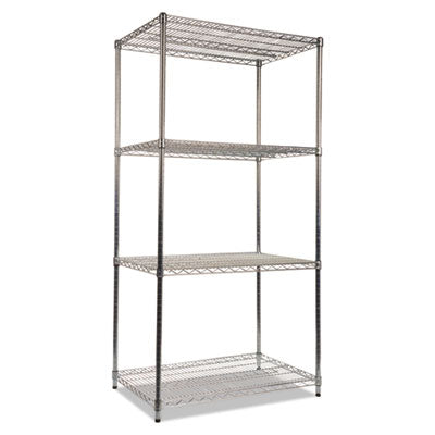 Alera® NSF Certified Industrial Heavy-Duty Wire Shelving Starter Kit, 36w x 24d x 72h, Silver Shelving Units-Multiuse Shelving-Open - Office Ready