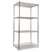 Alera® NSF Certified Industrial Heavy-Duty Wire Shelving Starter Kit, 36w x 24d x 72h, Silver Shelving Units-Multiuse Shelving-Open - Office Ready