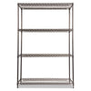 Alera® Black Anthracite Wire Shelving Kit, Four-Shelf, 48w x 18d x 72h, Black Anthracite Shelving Units-Multiuse Shelving-Open - Office Ready