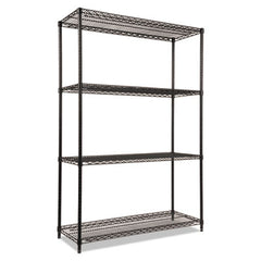 Alera® NSF Certified Industrial Heavy-Duty Wire Shelving Starter Kit, 48w x 18d x 72h, Black