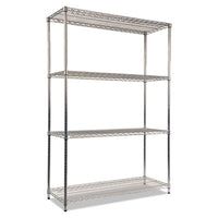 Alera® NSF Certified Industrial Heavy-Duty Wire Shelving Starter Kit, 48w x 18d x 72h, Silver Shelving Units-Multiuse Shelving-Open - Office Ready
