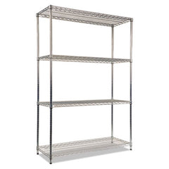 Alera® NSF Certified Industrial Heavy-Duty Wire Shelving Starter Kit, 48w x 18d x 72h, Silver