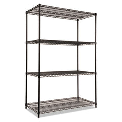 Alera® NSF Certified Industrial Heavy-Duty Wire Shelving Starter Kit, 48w x 24d x 72h, Black