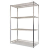 Alera® NSF Certified Industrial Heavy-Duty Wire Shelving Starter Kit, 48w x 24d x 72h, Silver Shelving Units-Multiuse Shelving-Open - Office Ready