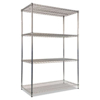 Alera® NSF Certified Industrial Heavy-Duty Wire Shelving Starter Kit, 48w x 24d x 72h, Silver Shelving Units-Multiuse Shelving-Open - Office Ready
