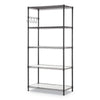 Alera® 5-Shelf Wire Shelving Kit with Casters & Shelf Liners, 36w x 18d x 72h, Black Anthracite Shelving Units-Multiuse Shelving-Open - Office Ready