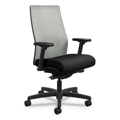 HON® Ignition® 2.0 4-Way Stretch Mid-Back Mesh Task Chair, Supports 300lb, 17" to 21" Seat Height, Black Seat, Fog Back, Black Base