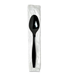 Dixie® Individually Wrapped Heavyweight Utensils, Polystyrene, Black 1,000/Carton