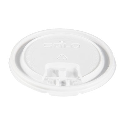 Dart® Lift Back & Lock Tab Lids for Paper Cups, Fits 10 oz to 24 oz Cups, White, 100/Sleeve, 10 Sleeves/Carton Cup Lids-Hot Cup - Office Ready