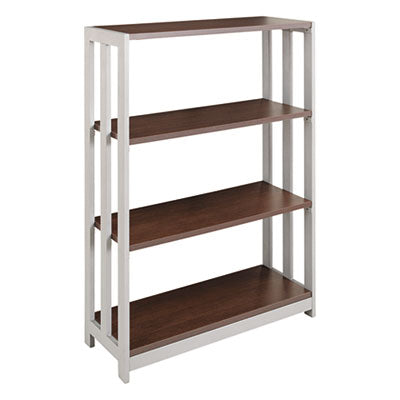 Linea Italia® Trento Line Bookcase, Three-Shelf, 31 1/2w x 11 5/8d x 43 1/4h, Mocha Bookcases-Shelf Bookcase - Office Ready