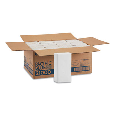 Georgia Pacific® Professional Pacific Blue Select™ Folded Paper Towels, 9.2 x 9.4, White, 125/Pack, 16 Packs/Carton Towels & Wipes-Singlefold Paper Towel - Office Ready