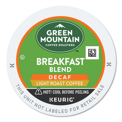 Green Mountain Coffee® Breakfast Blend Decaf Coffee K-Cups®, 96/Carton Beverages-Decaffeinated Coffee, K-Cup - Office Ready